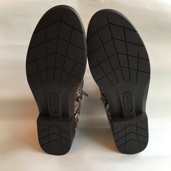 Kim Rogers Ankle Boots Ultra Comfort Snake Print Brown Side Zip New Without Tag - Picture 7 of 7